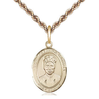 14kt Gold Filled Saint Josephine Bakhita Medal Religious Jewelry Engraved Catholic Saint Jewelry