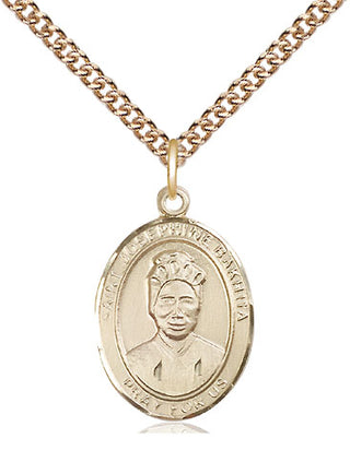 14kt Gold Saint Josephine Bakhita Medal Engraved Catholic Saint Jewelry