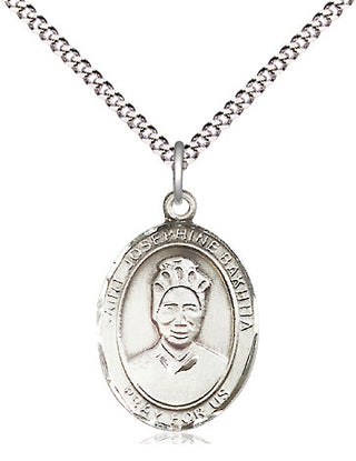 Pewter Saint Josephine Bakhita Medal Religious Jewelry Engraved Catholic Saint Jewelry