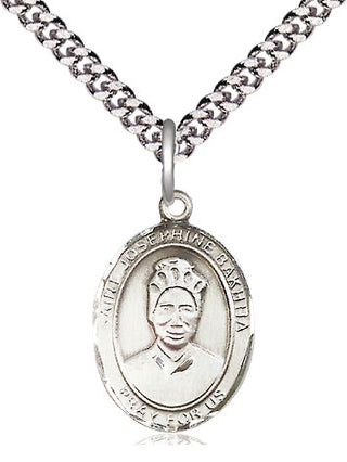 Pewter Saint Josephine Bakhita Medal Religious Jewelry Engraved Catholic Saint Jewelry