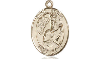 14kt Gold Filled Saint Edwin Medal Engraved Catholic Saint Jewelry