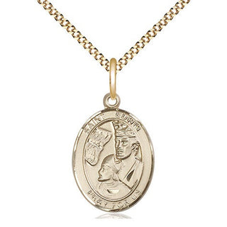 14kt Gold Filled Saint Edwin Medal Religious Jewelry Engraved Catholic Saint Jewelry