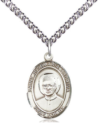 Sterling Silver Saint Josemaria Escriva Medal Religious Jewelry Engraved Catholic Saint Jewelry