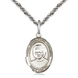 Sterling Silver Saint Josemaria Escriva Medal Religious Jewelry Engraved Catholic Saint Jewelry