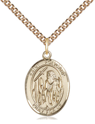 14kt Gold Filled Saint Polycarp of Smyrna Medal Religious Jewelry Engraved Catholic Saint Jewelry