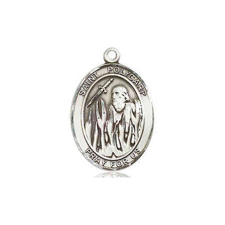 Sterling Silver Saint Polycarp of Smyrna Medal Religious Jewelry Engraved Catholic Saint Jewelry