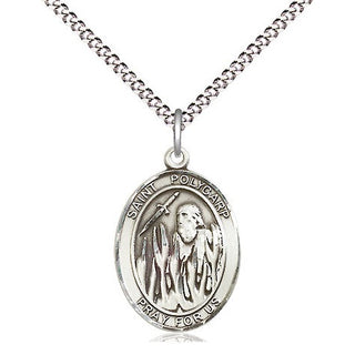 Sterling Silver Saint Polycarp of Smyrna Medal Religious Jewelry Engraved Catholic Saint Jewelry