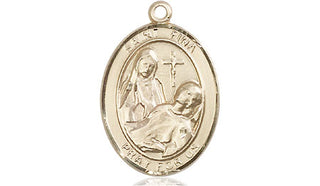 14kt Gold Filled Saint Fina Medal Engraved Catholic Saint Jewelry
