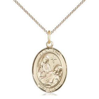 14kt Gold Filled Saint Fina Medal Religious Jewelry Engraved Catholic Saint Jewelry