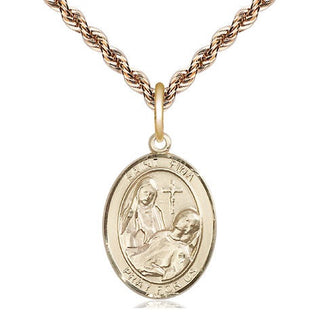 14kt Gold Filled Saint Fina Medal Religious Jewelry Engraved Catholic Saint Jewelry
