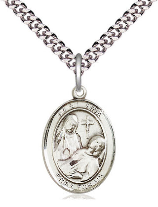 Pewter Saint Fina Medal Religious Jewelry Engraved Catholic Saint Jewelry