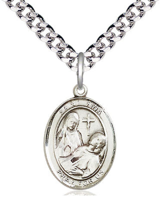 Pewter Saint Fina Medal Religious Jewelry Engraved Catholic Saint Jewelry