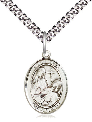 Pewter Saint Fina Medal Religious Jewelry Engraved Catholic Saint Jewelry