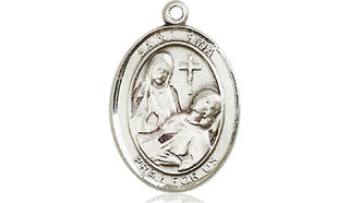 Sterling Silver Saint Fina Medal Religious Jewelry Engraved Catholic Saint Jewelry