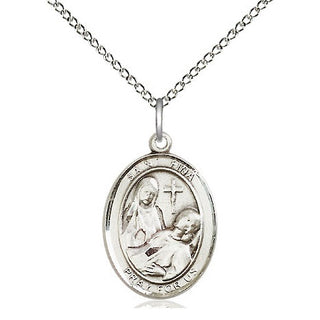 Sterling Silver Saint Fina Medal Religious Jewelry Engraved Catholic Saint Jewelry