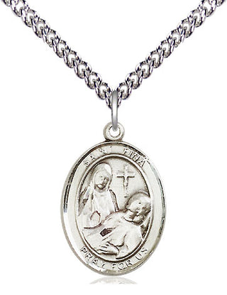 Sterling Silver Saint Fina Medal Religious Jewelry Engraved Catholic Saint Jewelry