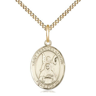 14kt Gold Filled Saint Frances of Rome Medal Religious Jewelry Engraved Catholic Saint Jewelry