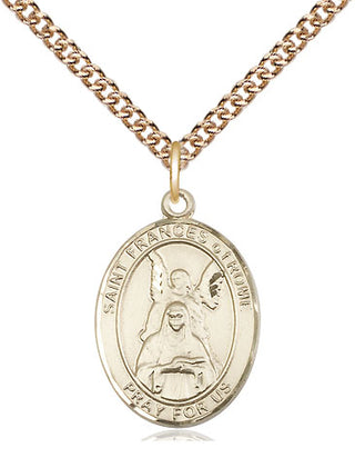14kt Gold Filled Saint Frances of Rome Medal Religious Jewelry Engraved Catholic Saint Jewelry