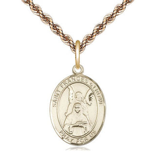 14kt Gold Filled Saint Frances of Rome Medal Religious Jewelry Engraved Catholic Saint Jewelry