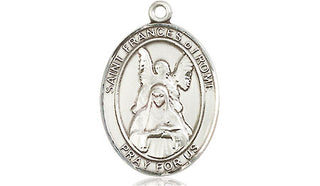 Pewter Saint Frances of Rome Medal Engraved Catholic Saint Jewelry