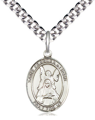 Pewter Saint Frances of Rome Medal Religious Jewelry Engraved Catholic Saint Jewelry