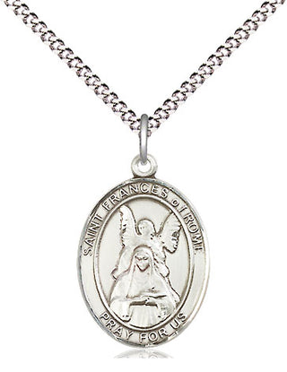 Sterling Silver Saint Frances of Rome Medal Religious Jewelry Engraved Catholic Saint Jewelry
