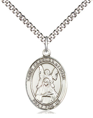 Sterling Silver Saint Frances of Rome Medal Religious Jewelry Engraved Catholic Saint Jewelry