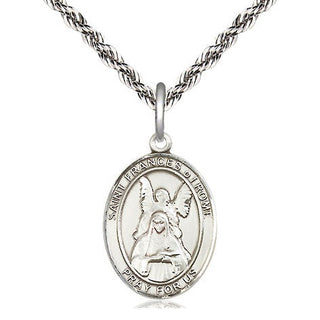Sterling Silver Saint Frances of Rome Medal Religious Jewelry Engraved Catholic Saint Jewelry