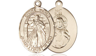 14kt Gold Divine Mercy Medal