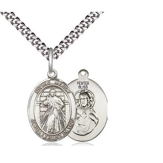 Pewter Divine Mercy Medal Religious Jewelry