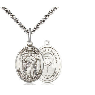 Sterling Silver Divine Mercy Medal Religious Jewelry