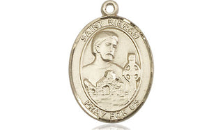 14kt Gold Saint Kieran Medal Engraved Catholic Saint Jewelry