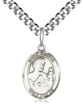 Pewter Saint Kieran Medal Religious Jewelry Engraved Catholic Saint Jewelry