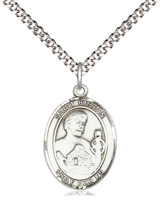 Sterling Silver Saint Kieran Medal Religious Jewelry Engraved Catholic Saint Jewelry