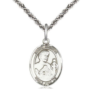 Sterling Silver Saint Kieran Medal Religious Jewelry Engraved Catholic Saint Jewelry