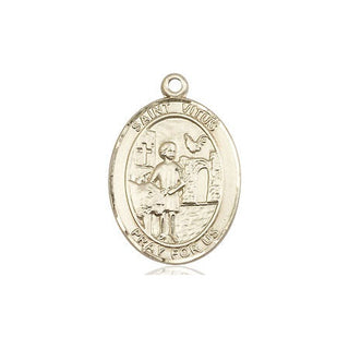 14kt Gold Filled Saint Vitus Medal Engraved Catholic Saint Jewelry