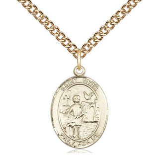 14kt Gold Filled Saint Vitus Medal Religious Jewelry Engraved Catholic Saint Jewelry