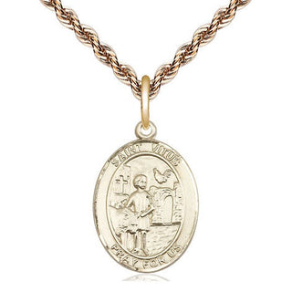 14kt Gold Filled Saint Vitus Medal Religious Jewelry Engraved Catholic Saint Jewelry