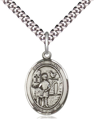 Pewter Saint Vitus Medal Religious Jewelry Engraved Catholic Saint Jewelry
