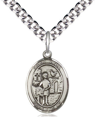 Pewter Saint Vitus Medal Religious Jewelry Engraved Catholic Saint Jewelry