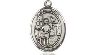 Pewter Saint Vitus Medal Engraved Catholic Saint Jewelry