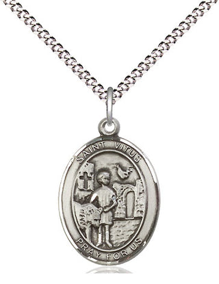 Sterling Silver Saint Vitus Medal Religious Jewelry Engraved Catholic Saint Jewelry