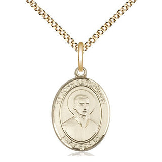 14kt Gold Filled Saint John Berchmans Medal Religious Jewelry Engraved Catholic Saint Jewelry