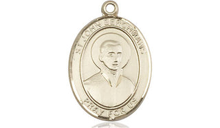 14kt Gold Saint John Berchmans Medal Engraved Catholic Saint Jewelry