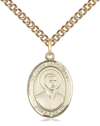 14kt Gold Saint John Berchmans Medal Engraved Catholic Saint Jewelry