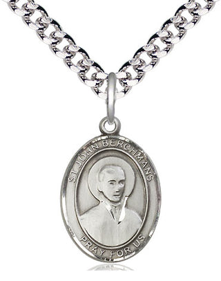 Pewter Saint John Berchmans Medal Religious Jewelry Engraved Catholic Saint Jewelry