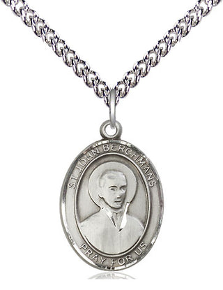 Sterling Silver Saint John Berchmans Medal Religious Jewelry Engraved Catholic Saint Jewelry