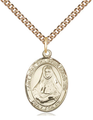 14kt Gold Filled Saint Rose Philippine Medal Religious Jewelry Engraved Catholic Saint Jewelry