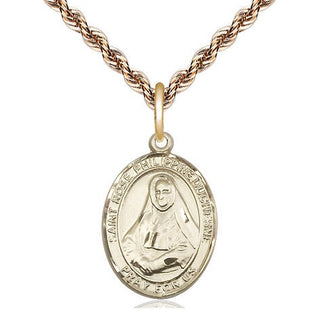 14kt Gold Filled Saint Rose Philippine Medal Religious Jewelry Engraved Catholic Saint Jewelry