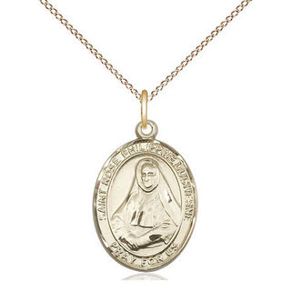 14kt Gold Saint Rose Philippine Medal Engraved Catholic Saint Jewelry